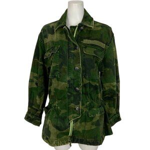 Free People Seize The Day Jacket XS Camouflage Oversized Military Fall SAMPLE